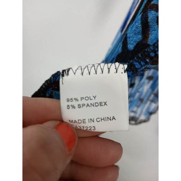 Creation Womens Wearable Art Cardigan XL Blue Black Abstract Mesh Open Eclectic - Picture 5 of 8